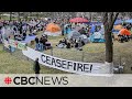 Protesters set up encampment at mcgill university to demand divestment from israel