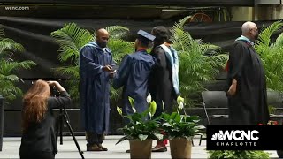 Chancellor Lee Adams, the son Rae Carruth nearly killed, graduates from high school