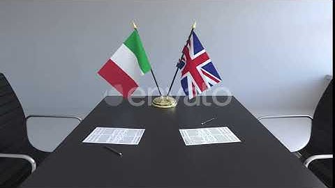 Flags of Italy and the United Kingdom on the Table | Motion Graphics - Envato elements
