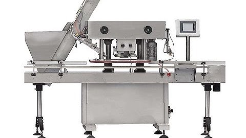 linear type spray bottle capping machine test video máquina que capsula