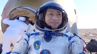 Shenzhou-17 astronaut Jiang Xinlin exits capsule upon return