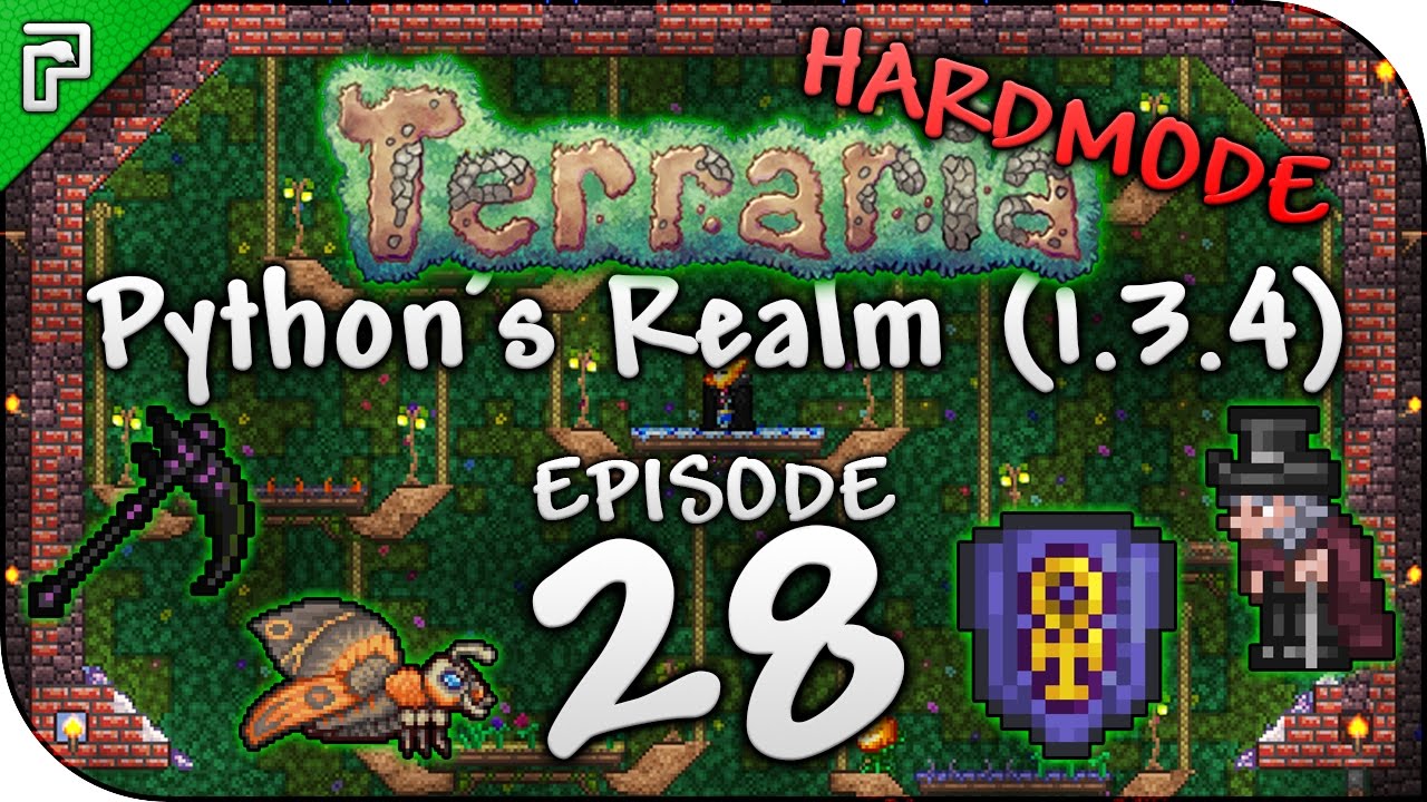 Terraria 1.3.4 Let's Play | Nature Courtyard! Lucky Eclipse! | Python's ...
