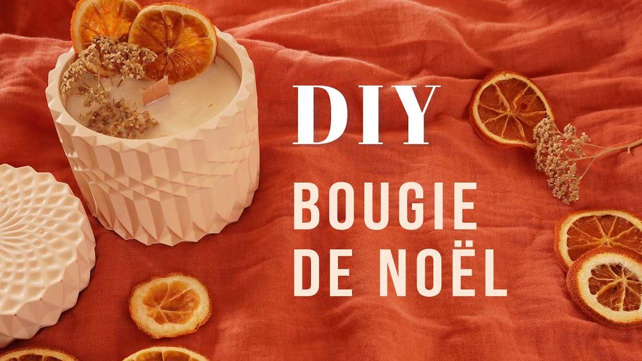 DIY Bougie de Noel Fleurs séchées et Oranges Cire de Soja - Idée cadeau fait main