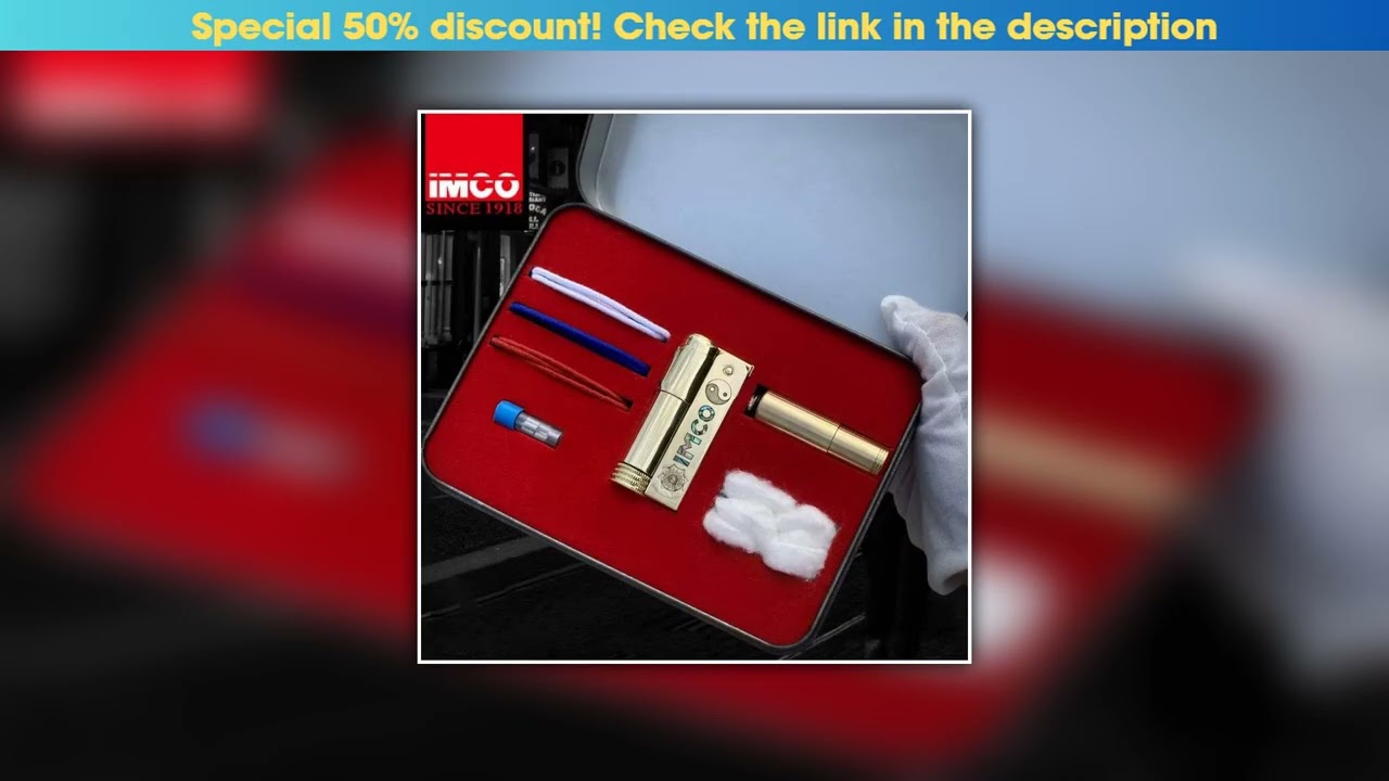 Limited IMCO Classic Fuel Oil Lighter 6700 Set Full Brass Taiji Shell Brass Insert Wicks Flint Iron