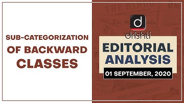 Sub-categorization of Backward Classes  l   Editorial Analysis - Sept. 01,  2020