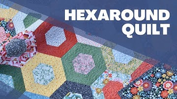 Hexaround Quilt Tutorial - FREE hexagon quilt pattern using jelly rolls (2 1/2" pre-cut strips)