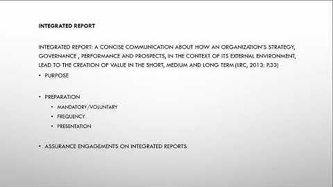 Integrated Reporting