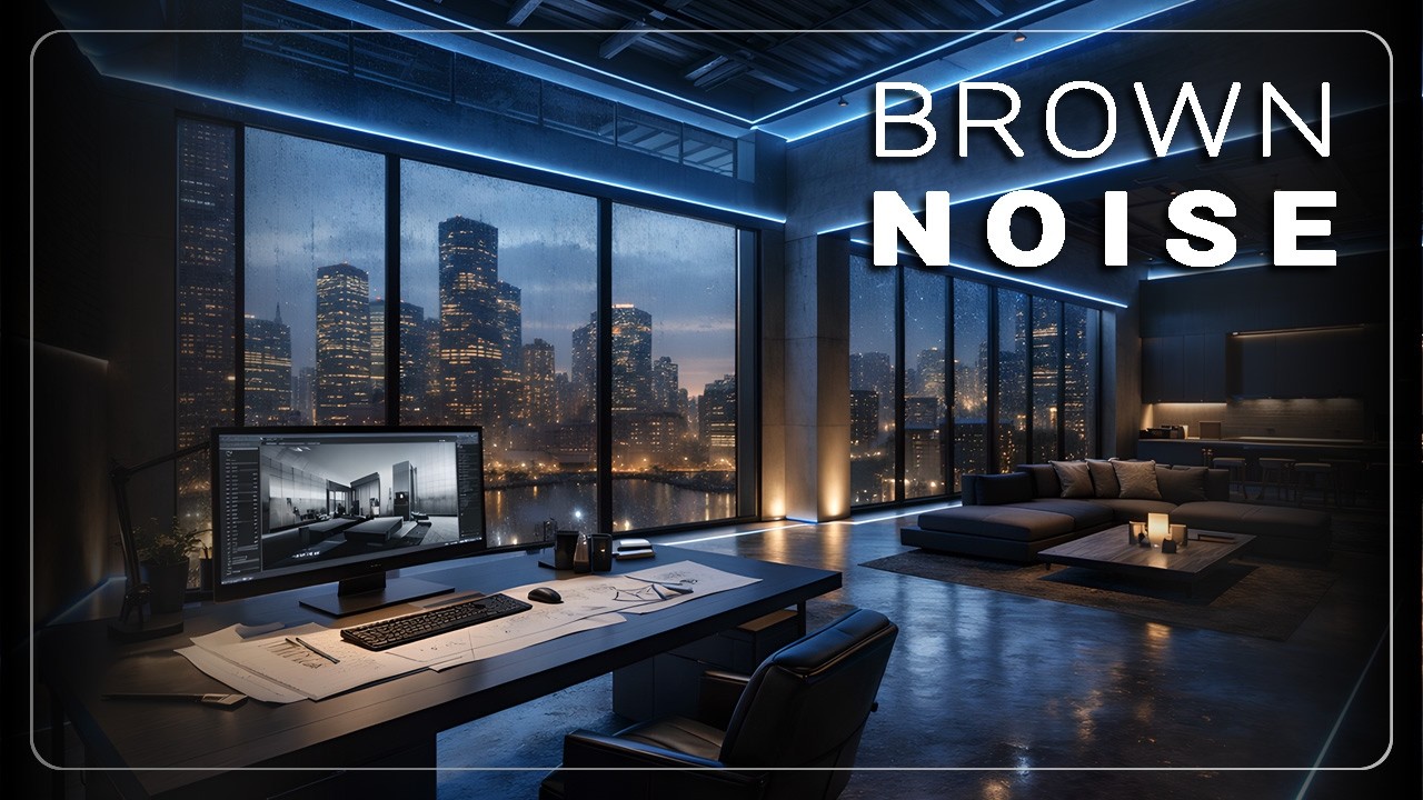 Design in your City Loft | Layered Brown Noise & Rain for Deep Work (4 Hrs)