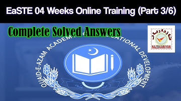 EaSTE 04 Months Online Training | Module 1 Unit 3 All Solved Questions  | Qaed Punjab #sedstatus