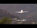 Sharp steep take-off from Paro airport in Bhutan: world's most treacherous!