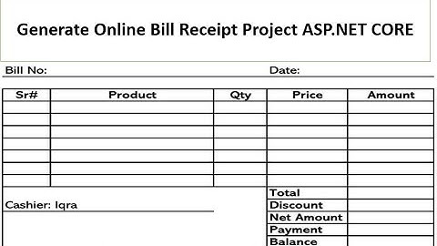 Online restaurant Bill generator App in ASP.NET CORE MVC