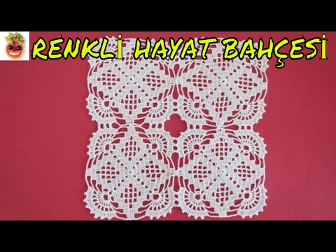 Dantel Kare Motif / Masa Örtüsü Modeli - Anlatımlı Yapılışı - Örgü Dantel Oya El İşi