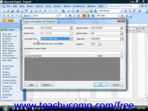 Project Tutorial Planning a Project Microsoft Training Lesson 2.7