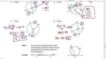 10.6 Secants, Tangents and Angle Measures