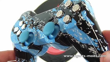 BLUE SPLATTER PS3 - CUSTOM DESIGNS - PS3 Controllers | HG Arts Modz