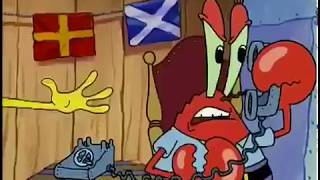 Spongebob strangles Mr. Krabs