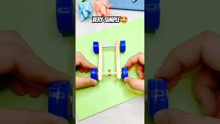How to make a simple car😲 #diy #craft #car #artandcraft  #toys #funny #ideas