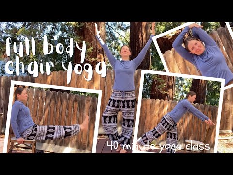 40 minutes full body chair yoga with balance poses