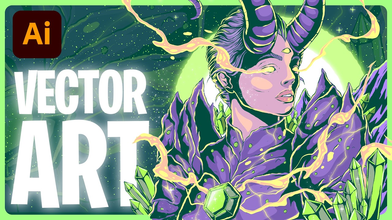 Drawing Zodiac Signs - Turning Sketch into Vector in Adobe Illustrator - Capricorn Illustration