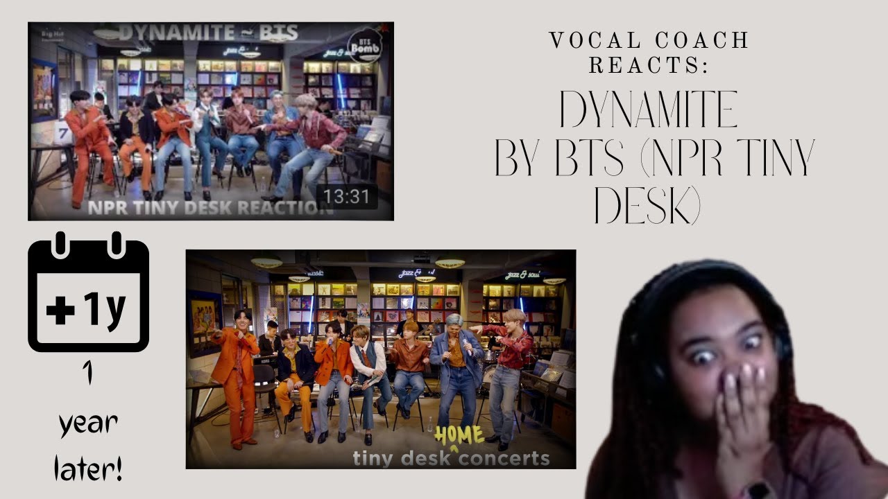 Vocal Coach Reacts: "Dynamite" BTS NPR Tiny Desk| 1 YEAR LATER!