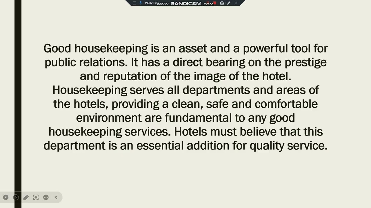 The Housekeeping Department