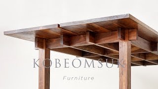 Kobeomsuk furniture - Making interlocking joinery walnut table
