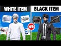 Black vs white free fire item challenge