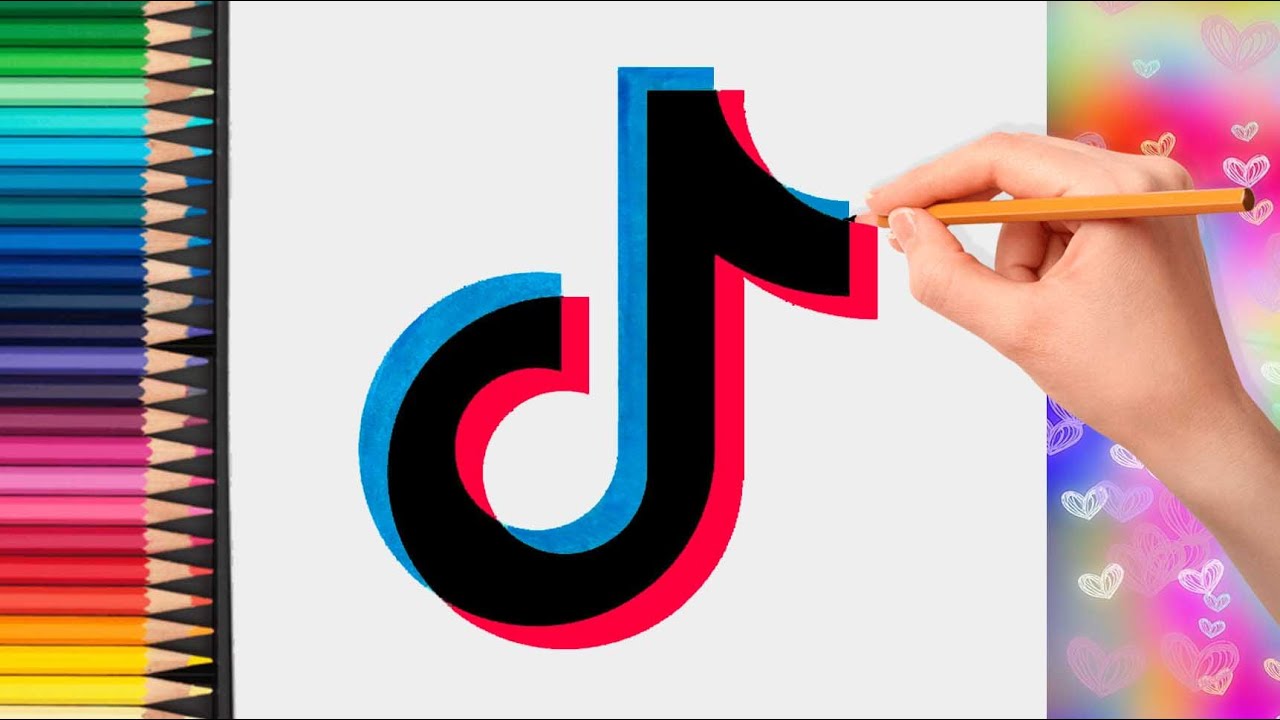 How To Draw Tik Tok Logo Easy Drawings Dibujos Faciles Dessins Images