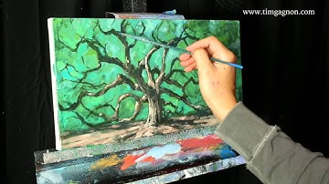 Angel Oak an acrylic time lapse landscape painting with Tim Gagnon