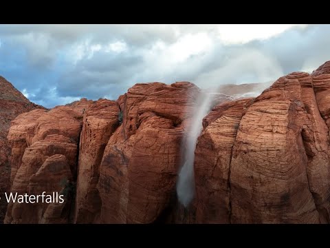 Amazing backwards waterfall drone footage!