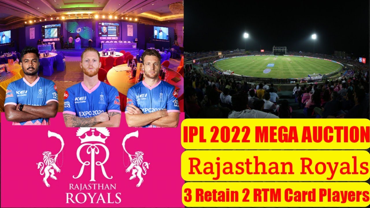 IPL 2022 MEGA AUCTION | Rajasthan Royals 3 Players Retained 2 RTM Cards Players Lists