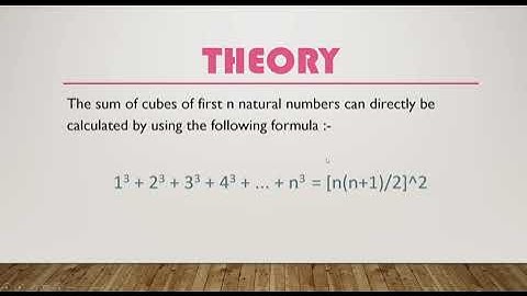 C++ code to verify the formula of sum of cubes of first n natural numbers using for loop