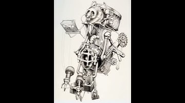 Biomechanical Surrealism Drawing | Alex Boya Intricate Machine Anatomy | Concept Art & Illustration