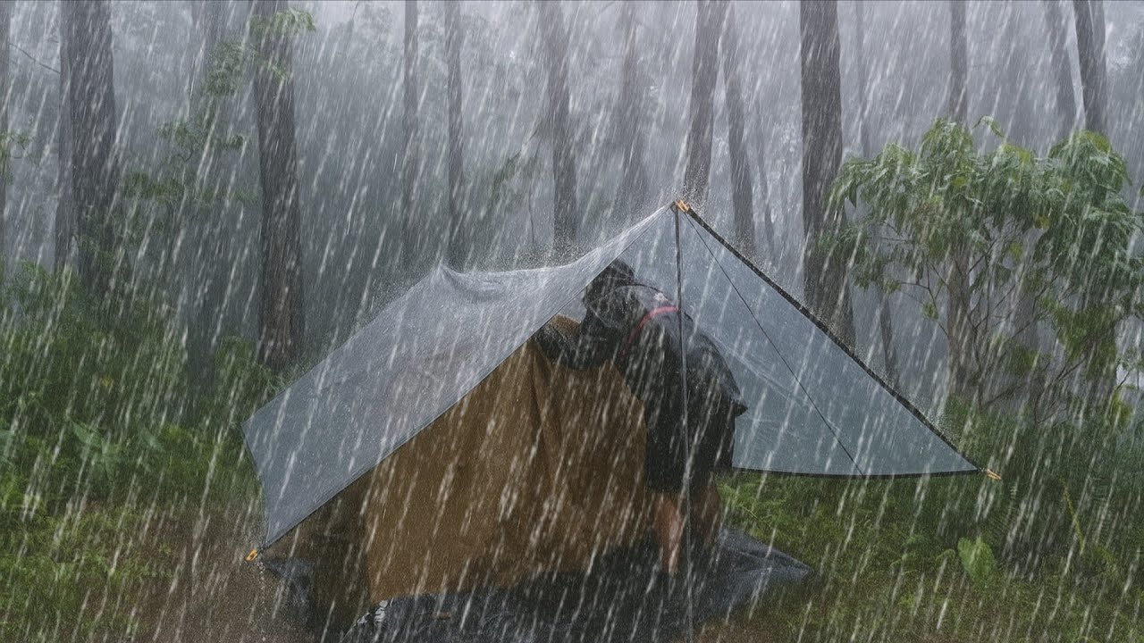 ⛈️ ALMOST GAVE UP SETTING UP THE TENT BECAUSE OF THE RAIN AND FLOOD‼️ CAMPING IN HEAVY RAIN