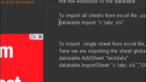 import excel sheet to datatable in qtp