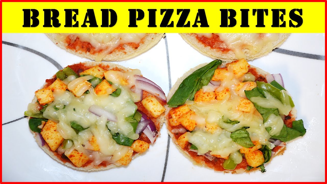Bread Pizza Bites | Instant Pizza | Bread Pizza | Kid's Snack | Paneer Tikka Bread Bites - YouTube