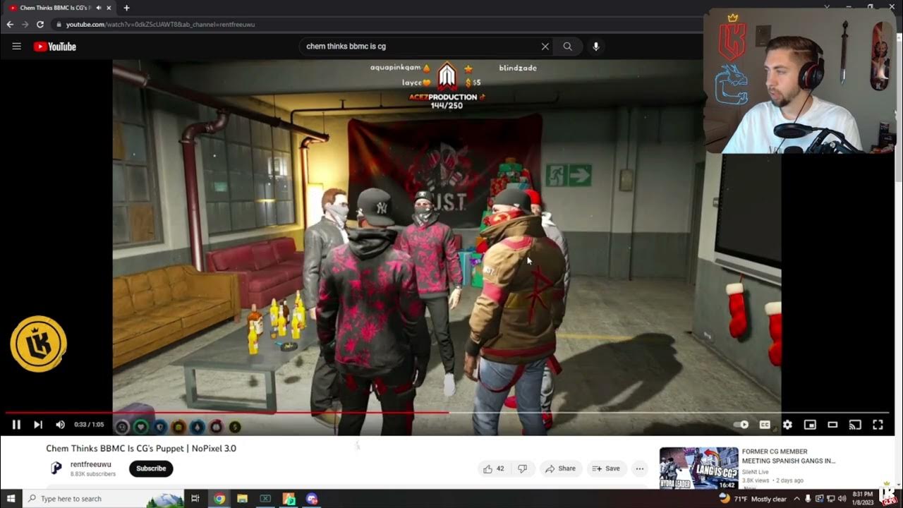 Kebun Reacts to Chem Thinks BBMC is CG's Puppet NoPixel GTA RP YouTube