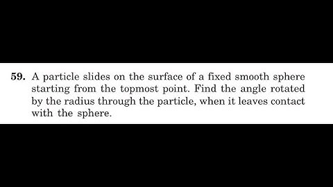 A particle slides on the surface of a fixed smooth sphere starting from the topmost point. Find the
