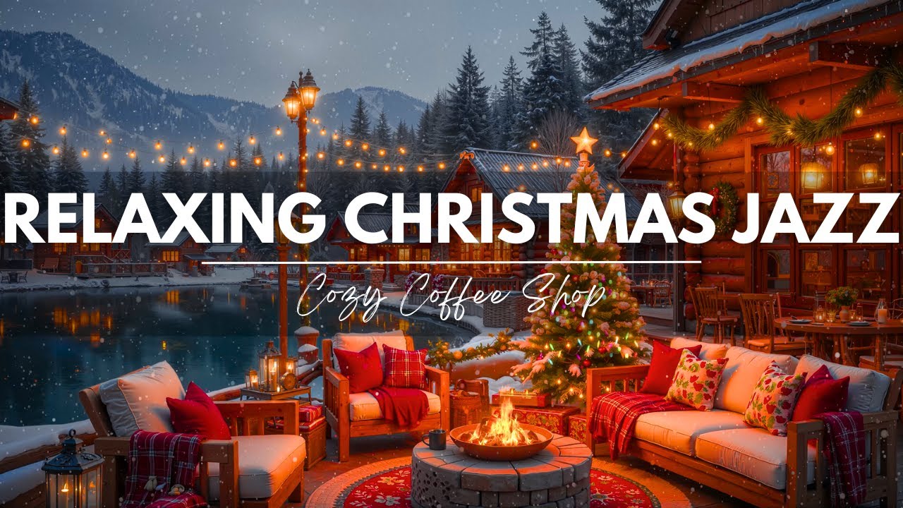 Relaxing Christmas Jazz Music 🎄 Cozy Christmas Coffee Shop Ambience & Soft Winter Piano Jazz