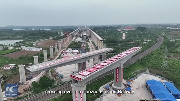 Architectural wonder: Two swivel bridge girders rotate in perfect harmony