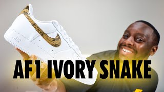 Nike Air Force 1 Ivory Snake Cult Classic On Foot Sneaker Review QuickSchopes 679 Schopes AO1635 100