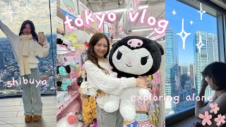 TOKYO vlog 🌸: exploring alone, brandy melville, sanrio, shibuya sky