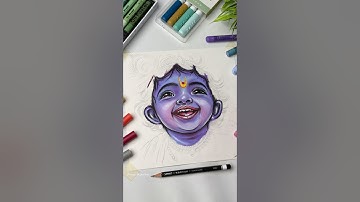Little Krishna Oil Pastel Drawing ❤️#shorts #art #krishna #drawing #littlekrishna