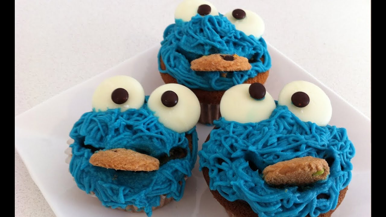 cookie monster cupcakes