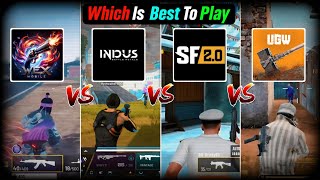 Wex mobile vs ugw vs Scarfall 2.0 vs indus battelroyal 🤯| made in india battelroyal games
