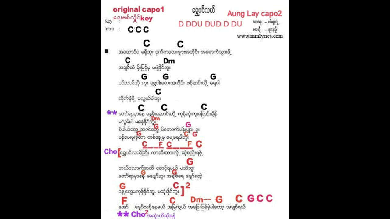 ရွှေပင်လယ် --- Shwe Pin Lae.                        Guitar Cover AungLay (Hakha)