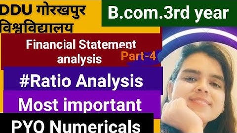 DDU|B.com 3rd year|Ratio Analysis most important questions||PYQ||Financial Statement analysis
