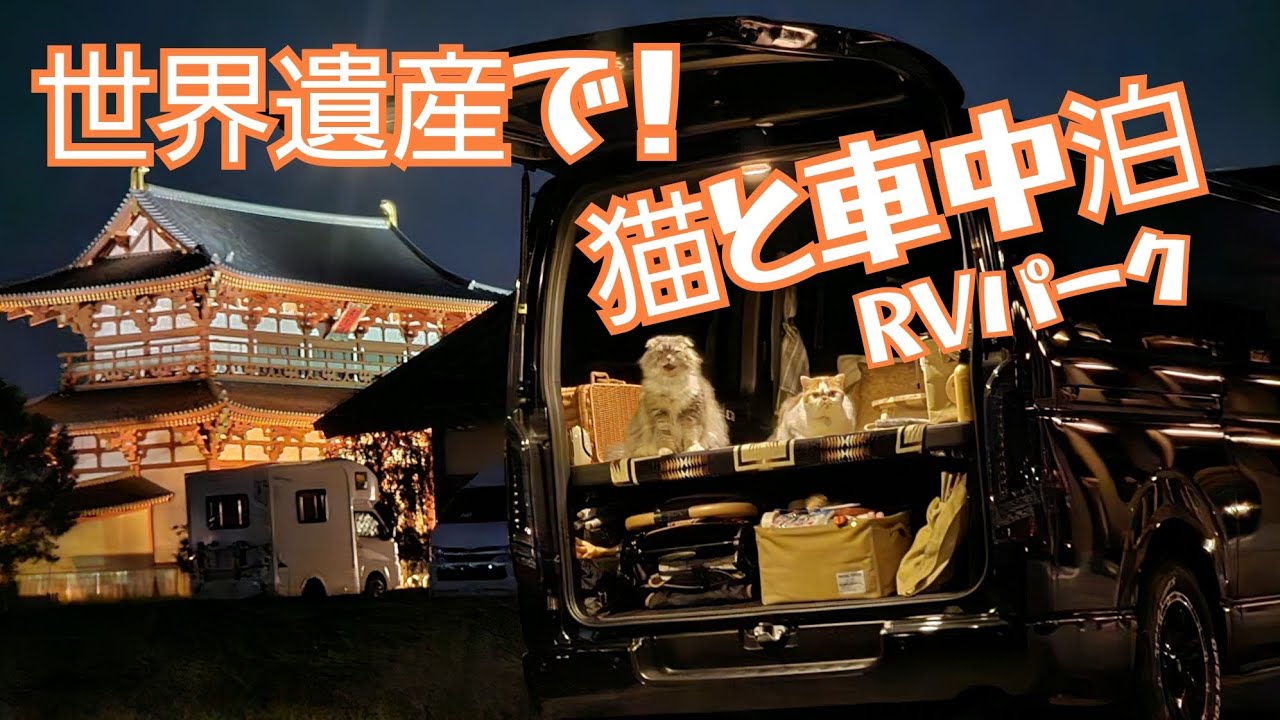 【猫と車中泊】RVパーク平城宮朱雀門ひろば 奈良観光スポット