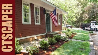 LANDSCAPE DESIGN TIPS & TRICKS Landscape design tips and tricks for designing a house in Darien CT. The plants slected remain low so the focus remains on the ...