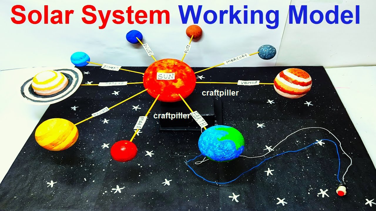 solar system working model making for science project - diy at home -  simple and easy